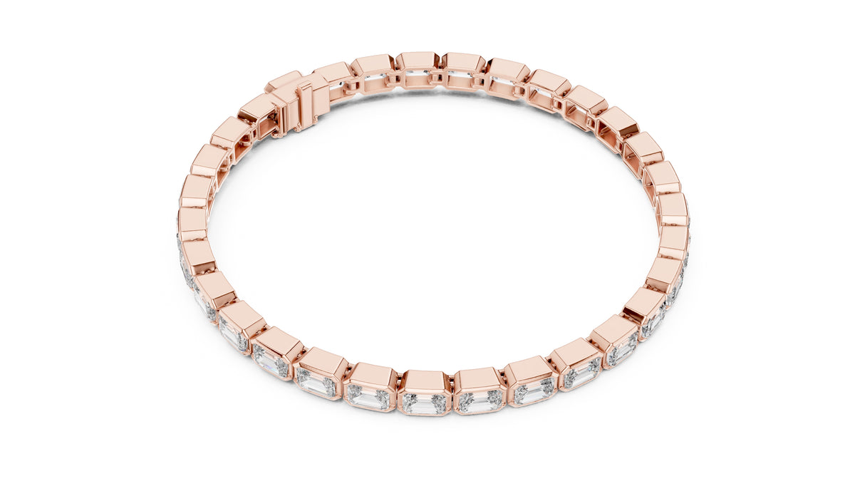 The Emerald Line Tennis Bracelet Rose Gold