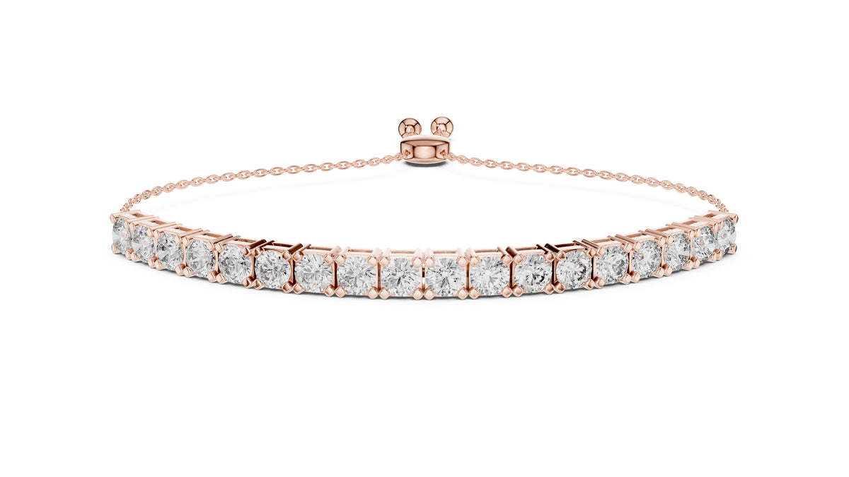 The Zenith Adjustable Tennis Bracelet Rose Gold