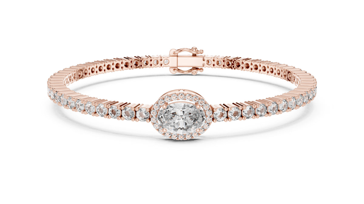 The Starburst Oval Tennis Band 1ct Rose Gold