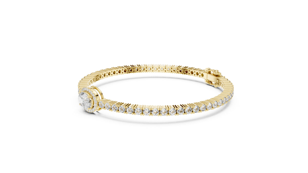 The Starburst Oval Tennis Band 1ct Yellow Gold