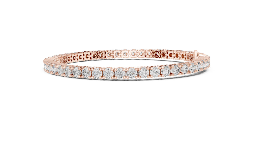 The Crown Round Tennis Bracelet Rose Gold