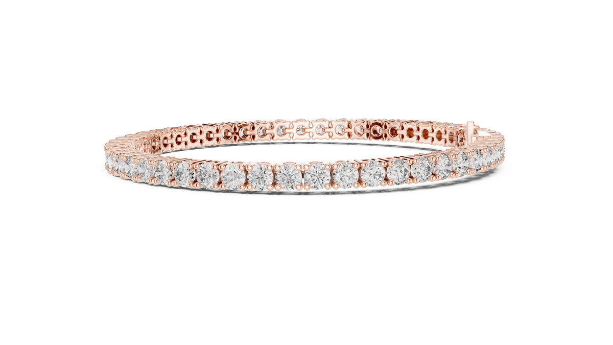 The Crown Round Tennis Bracelet Rose Gold