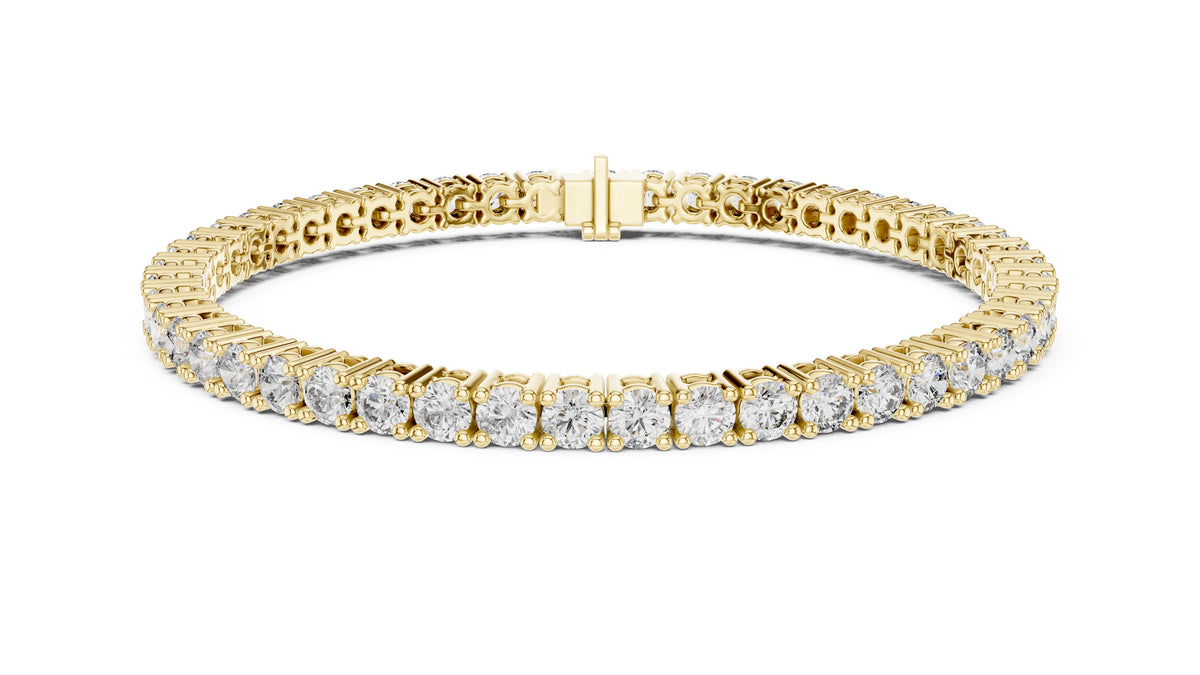 The Crown Round Tennis Bracelet Yellow Gold