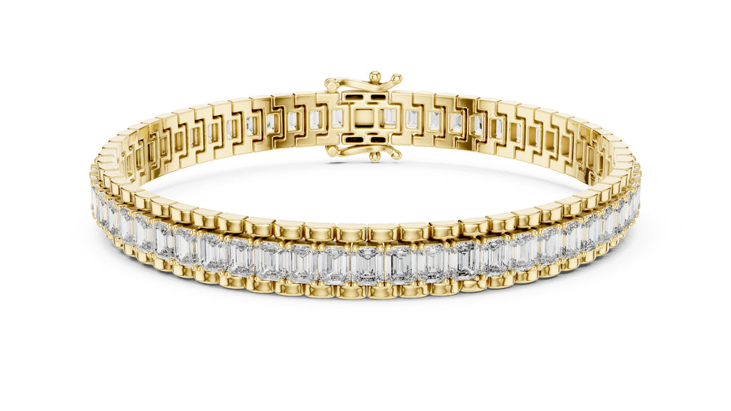 The Horizon Step-Cut Line Bracelet Yellow Gold