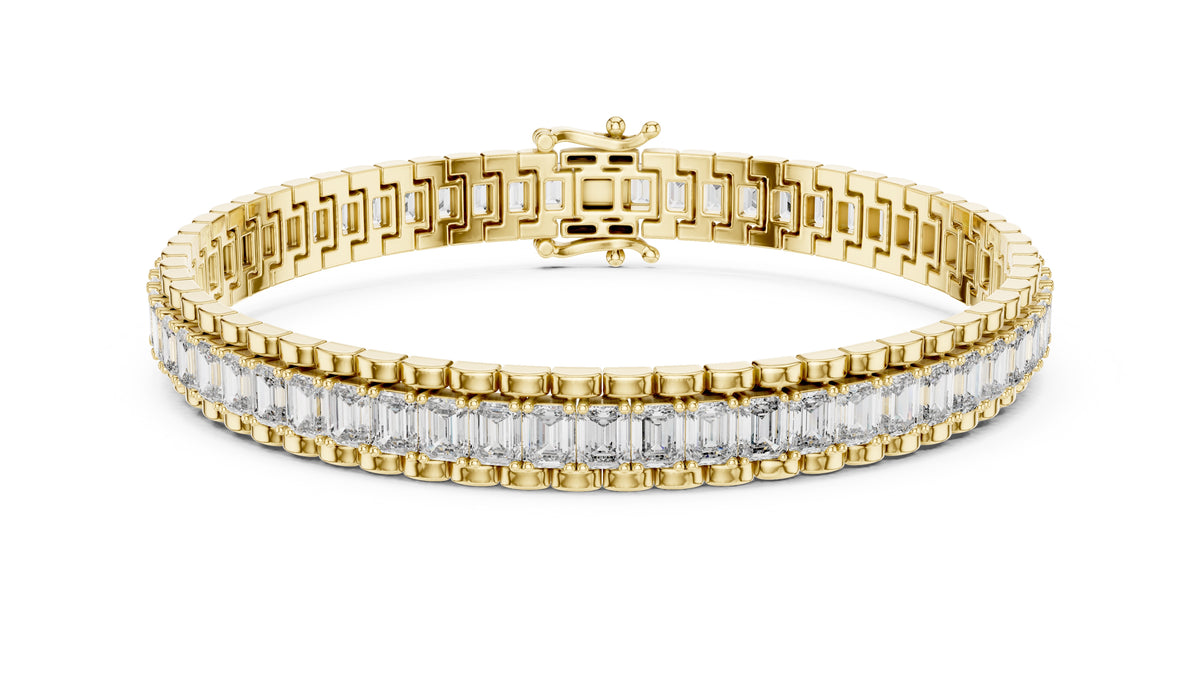 The Horizon Step-Cut Line Bracelet Yellow Gold