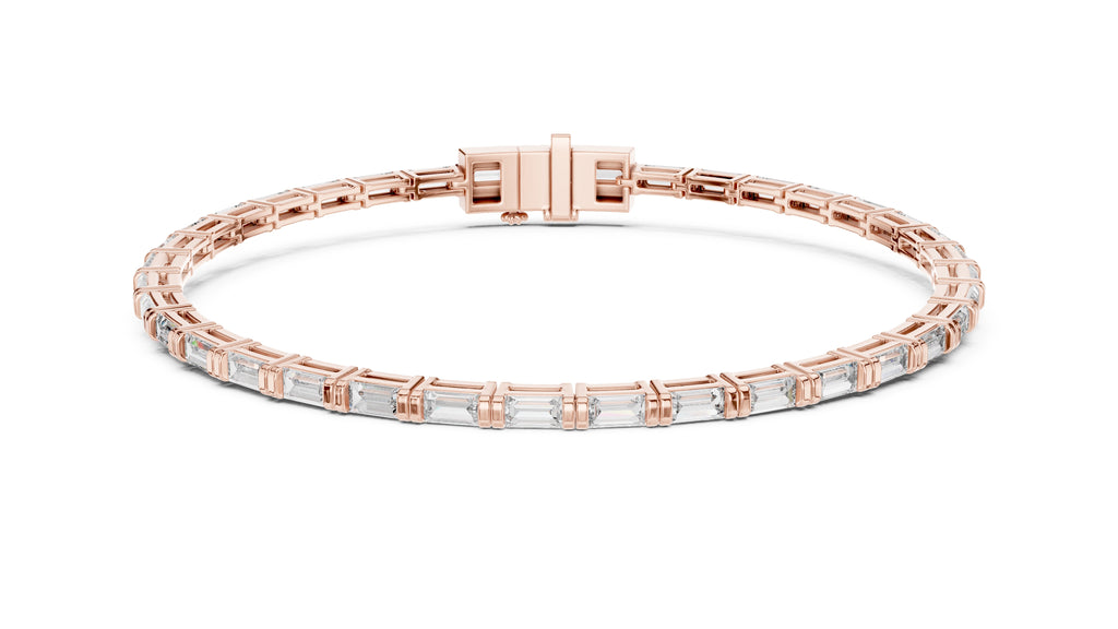 The Linear Baguette Tennis Bracelet Rose Gold