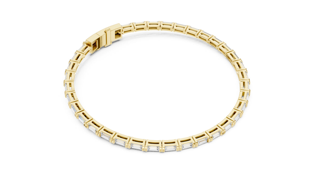 The Linear Baguette Tennis Bracelet Yellow Gold