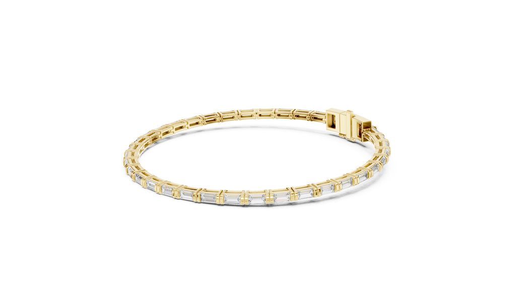 The Linear Baguette Tennis Bracelet Yellow Gold