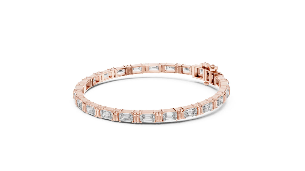 The Grand Emerald Tennis Bracelet Rose Gold