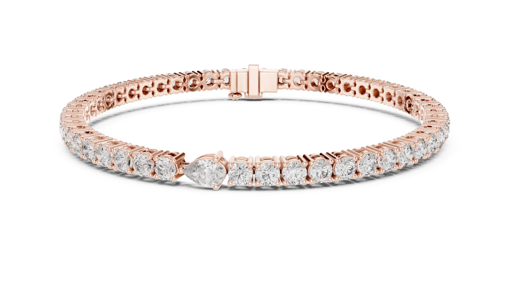 Aura Pear Tennis Bracelet Rose Gold