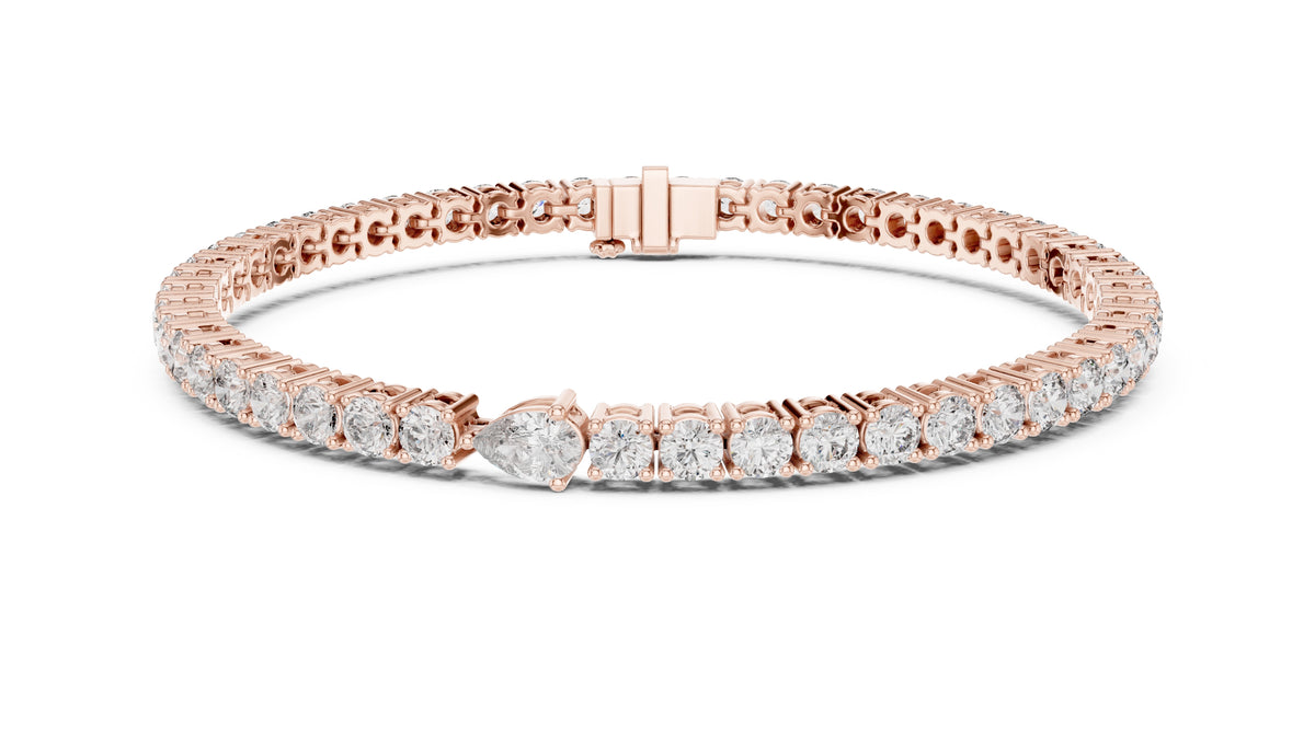 Aura Pear Tennis Bracelet Rose Gold