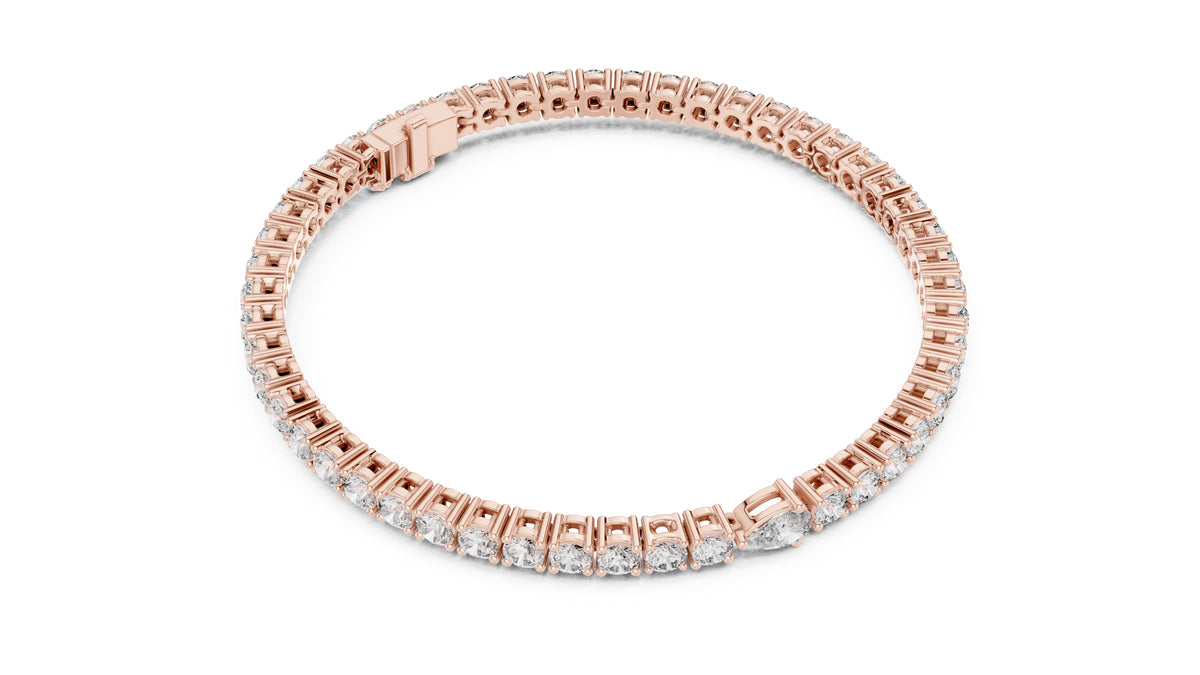 Aura Pear Tennis Bracelet Rose Gold
