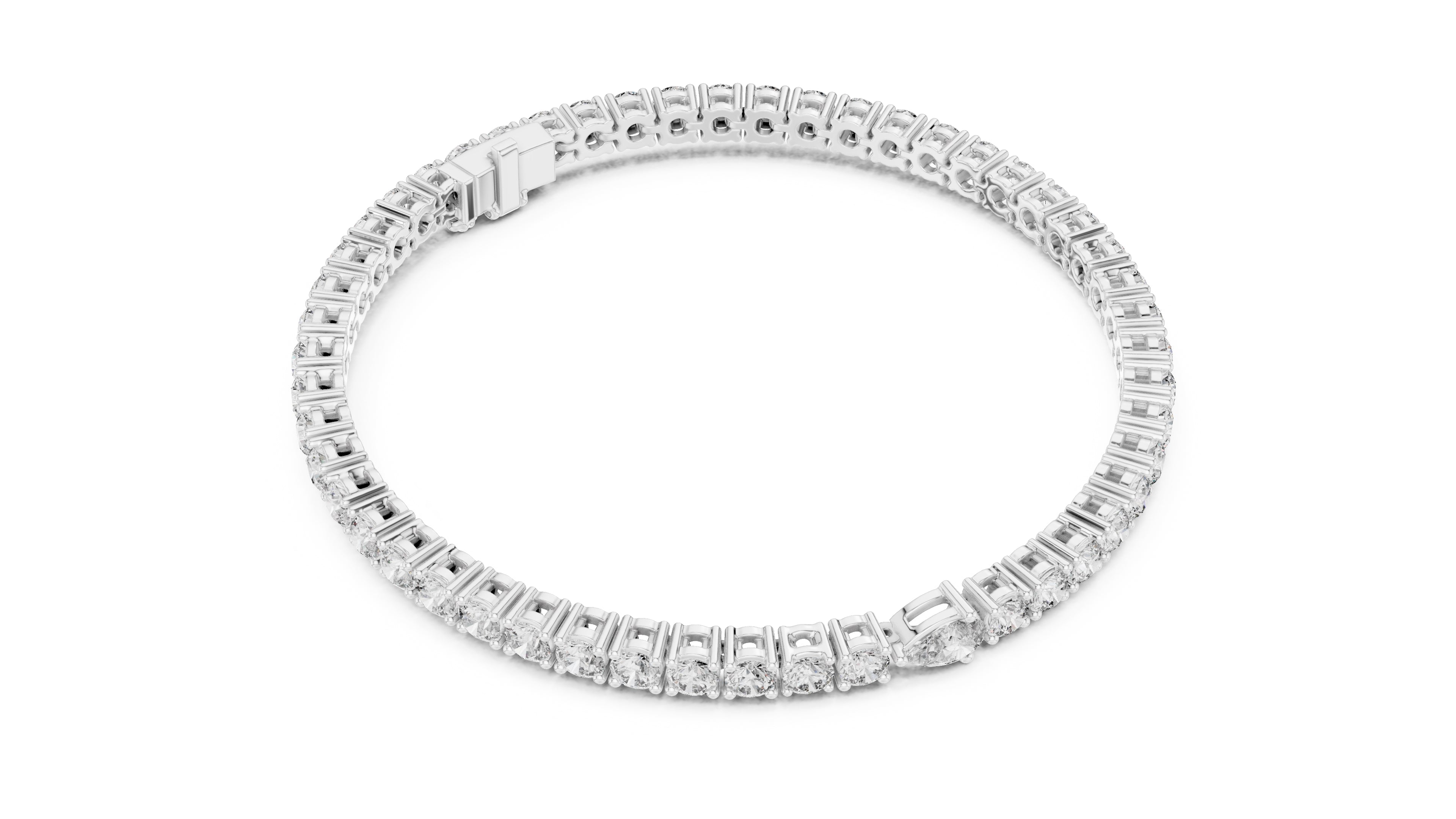 Aura Pear Tennis Bracelet White Gold