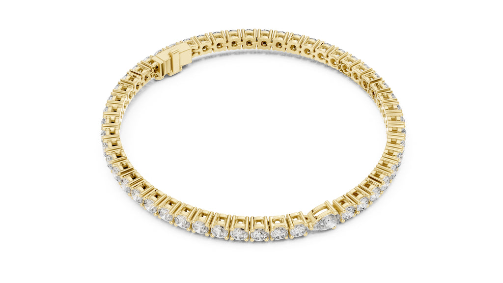 Aura Pear Tennis Bracelet Yellow Gold