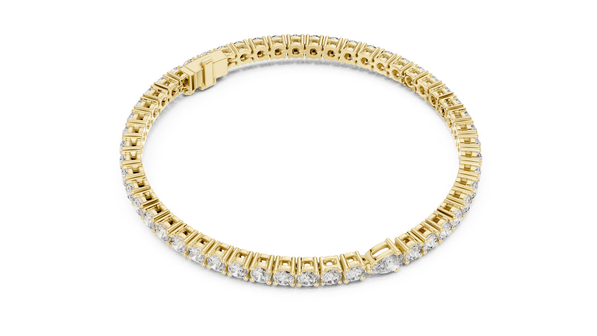Aura Pear Tennis Bracelet Yellow Gold