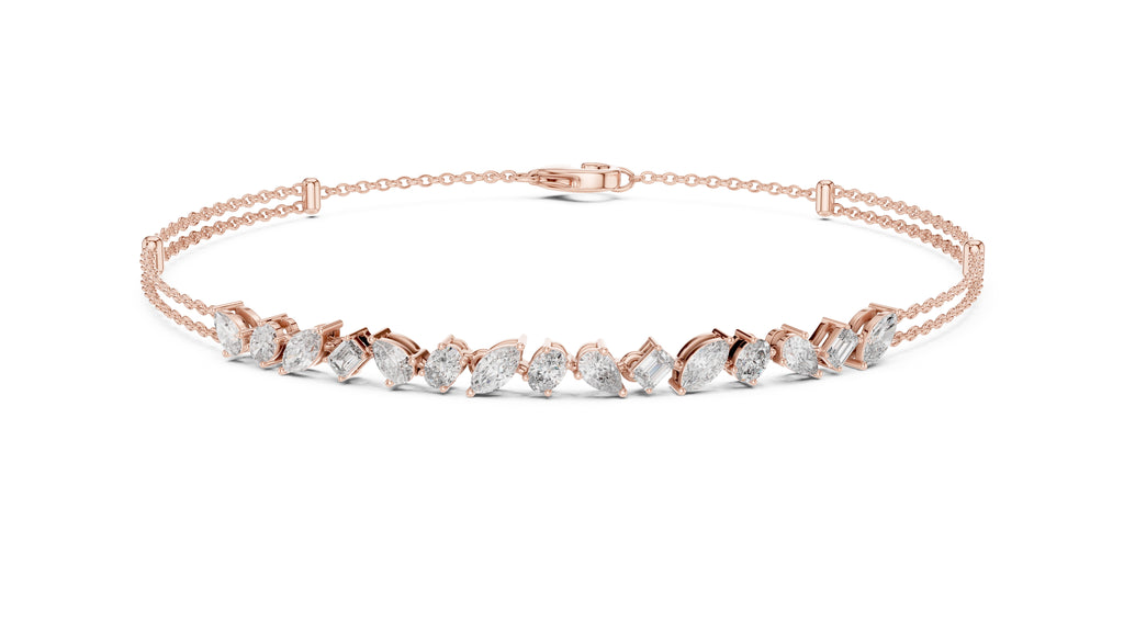 Constellation Mixed-Cut Tennis Chain Rose Gold