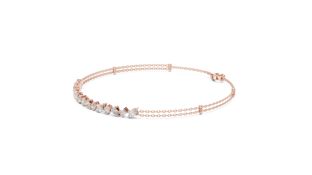 Constellation Mixed-Cut Tennis Chain Rose Gold
