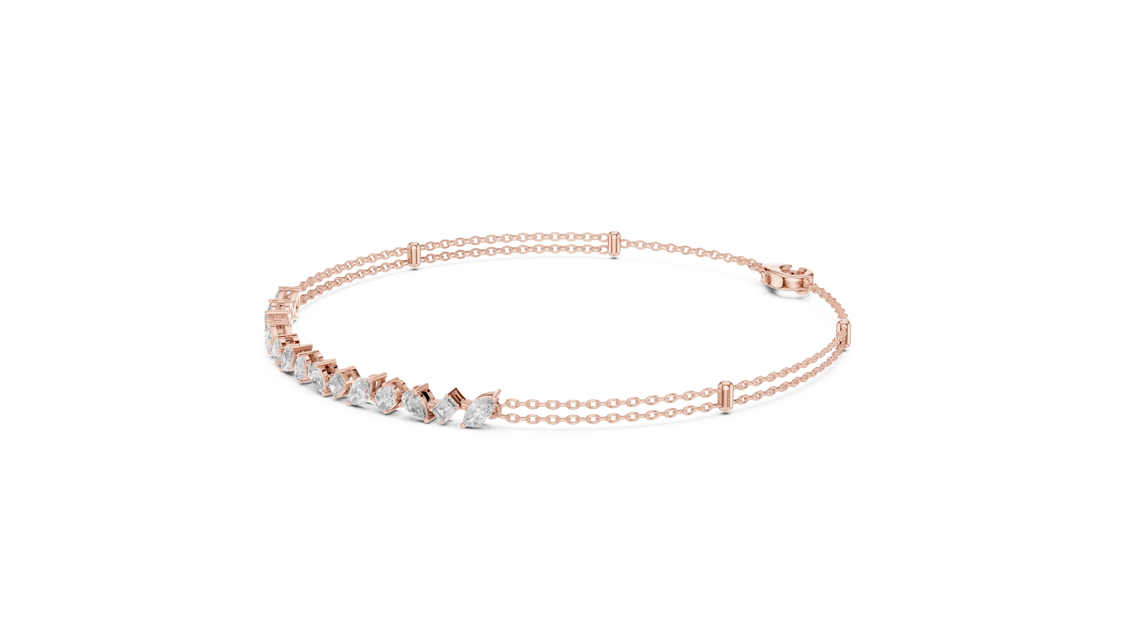 Constellation Mixed-Cut Tennis Chain Rose Gold