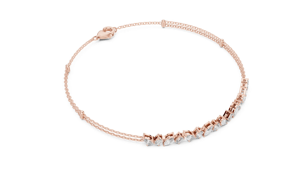 Constellation Mixed-Cut Tennis Chain Rose Gold