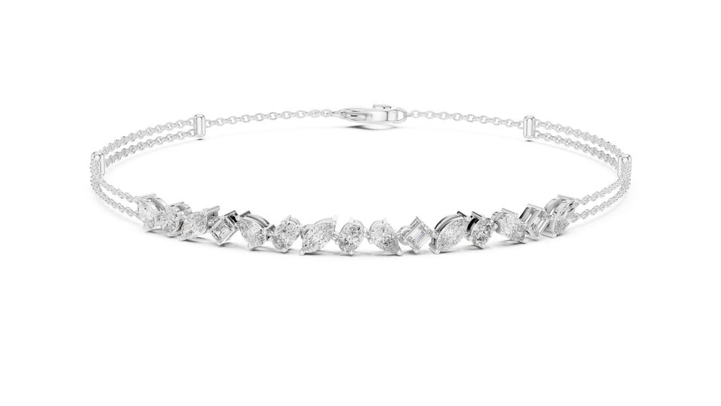 Constellation Mixed-Cut Tennis Chain White Gold