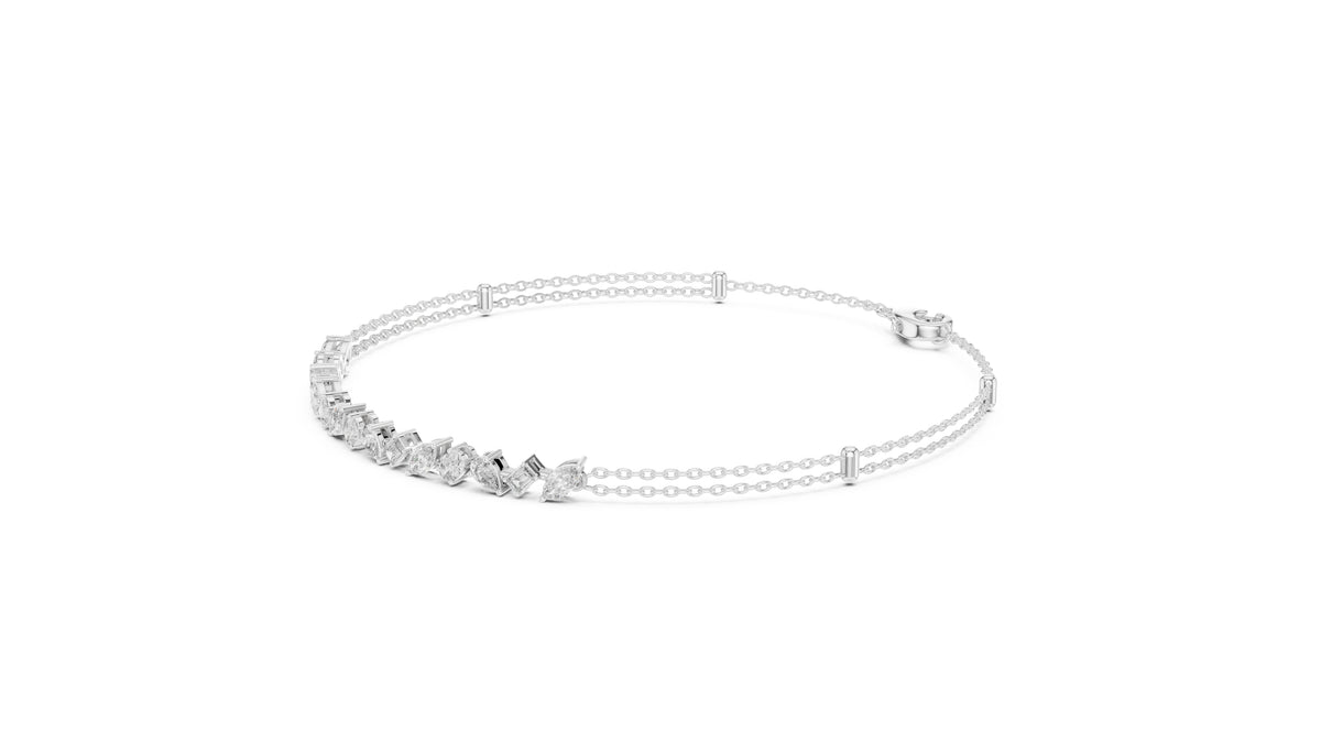 Constellation Mixed-Cut Tennis Chain White Gold