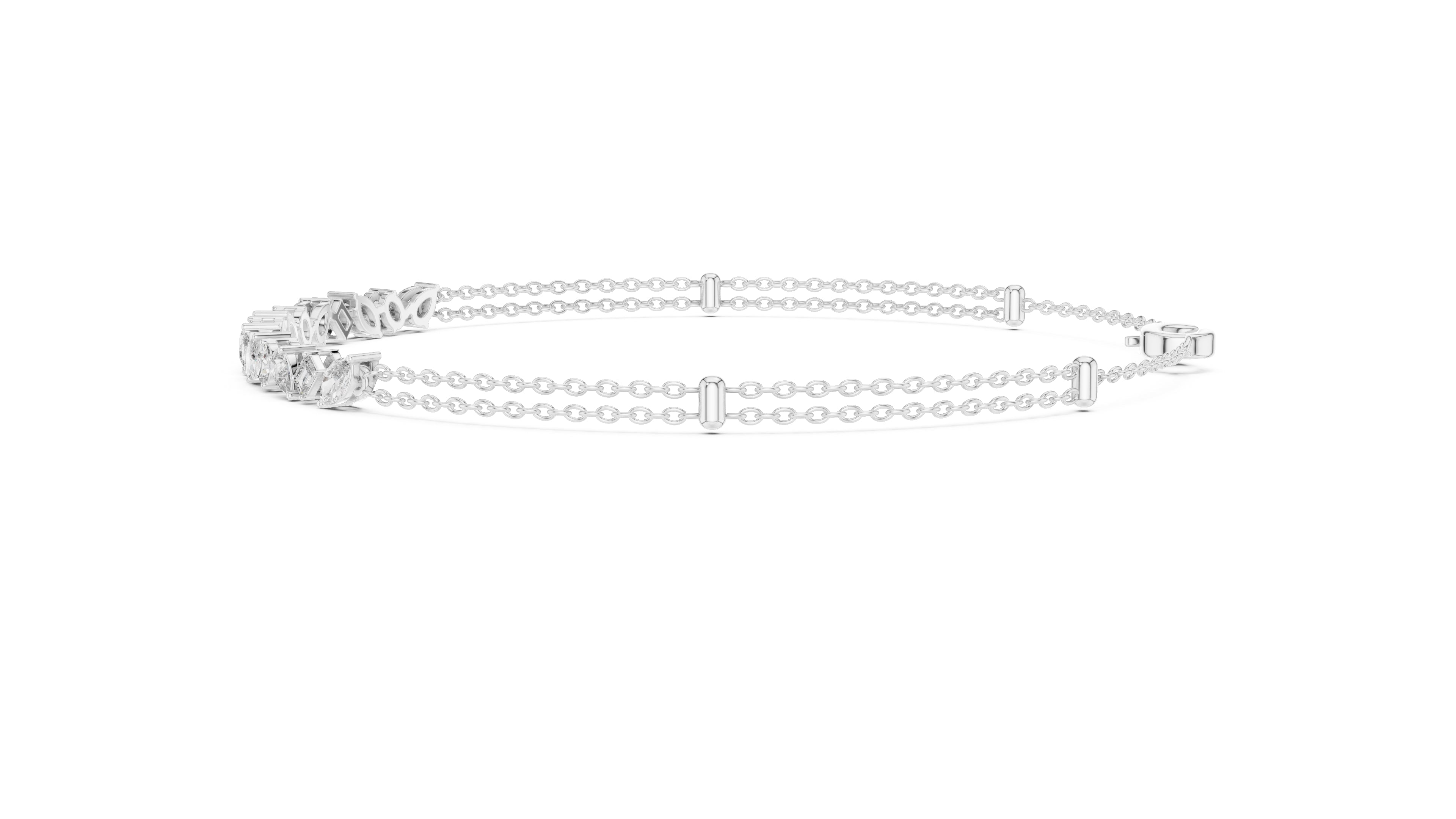 Constellation Mixed-Cut Tennis Chain White Gold