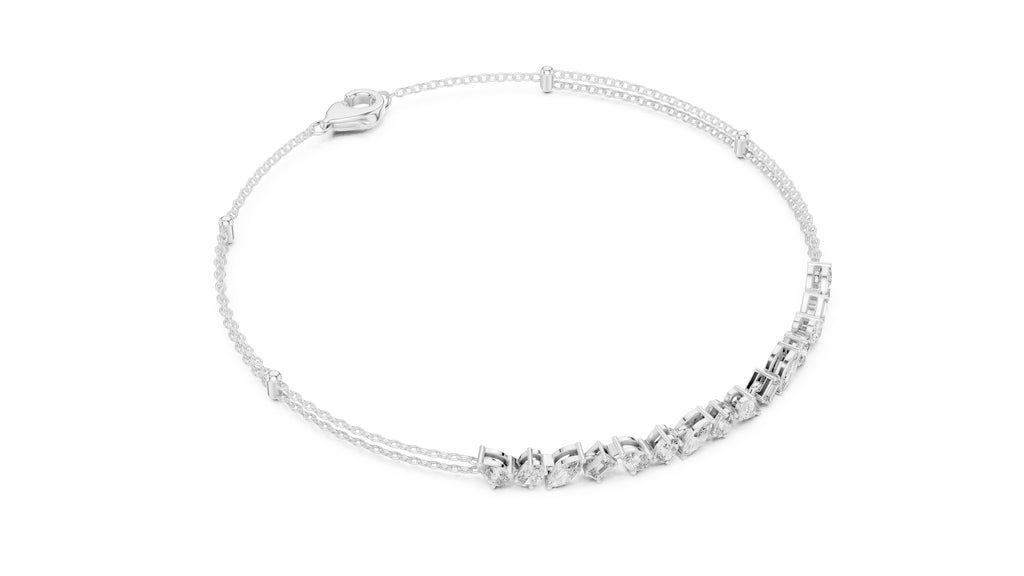 Constellation Mixed-Cut Tennis Chain White Gold