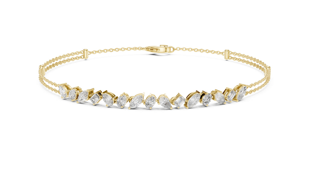 Constellation Mixed-Cut Tennis Chain Yellow Gold