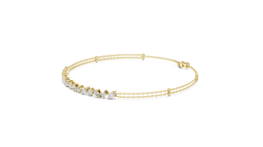 Constellation Mixed-Cut Tennis Chain Yellow Gold
