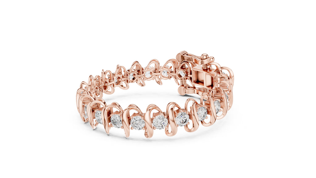 Serpentine Swirl Tennis Chain Rose Gold