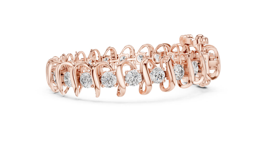 Serpentine Swirl Tennis Chain Rose Gold
