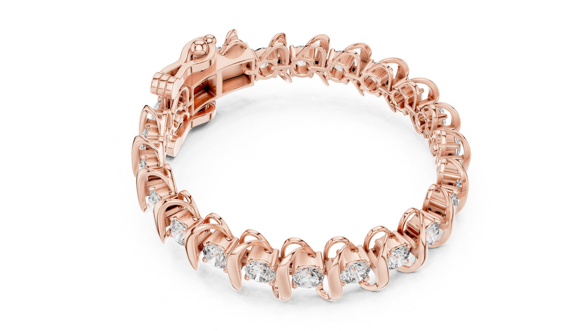 Serpentine Swirl Tennis Chain Rose Gold