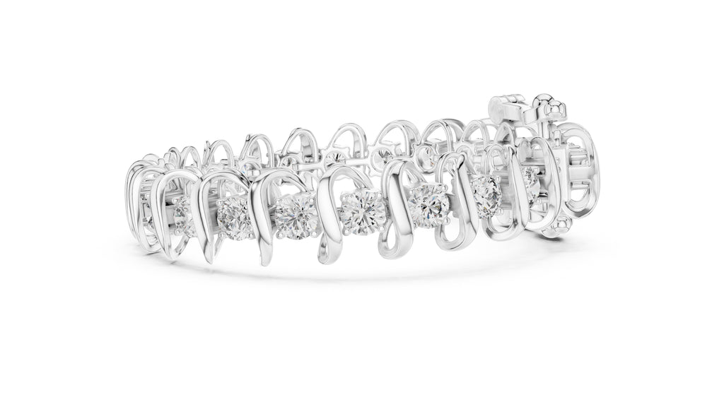 Serpentine Swirl Tennis Chain White Gold