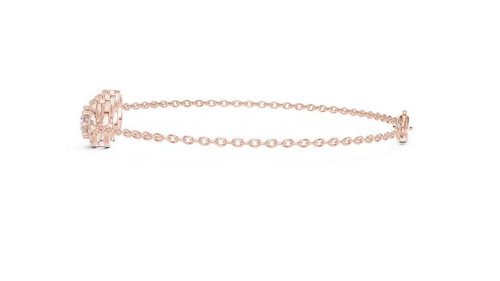Trinity Halo Tennis Chain Rose Gold