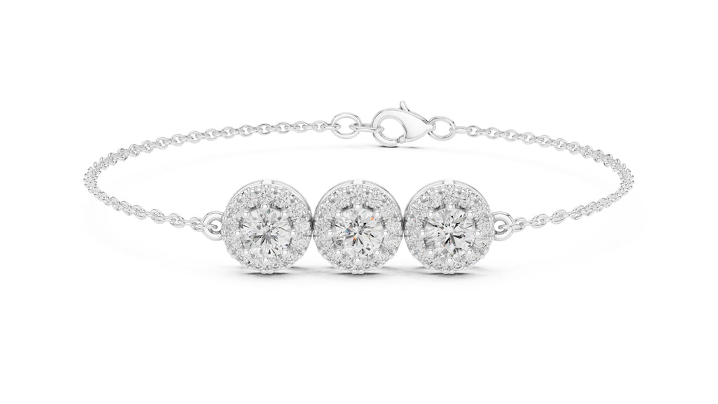 Trinity Halo Tennis Chain White Gold