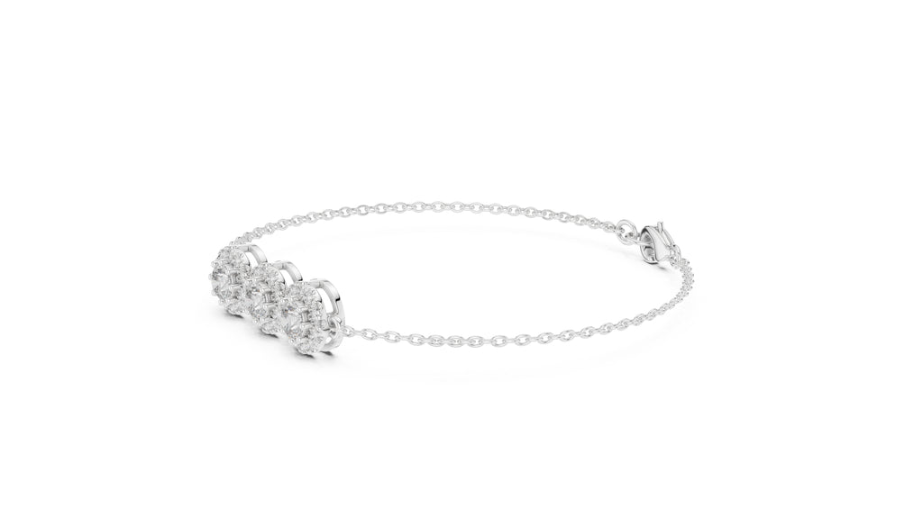 Trinity Halo Tennis Chain White Gold