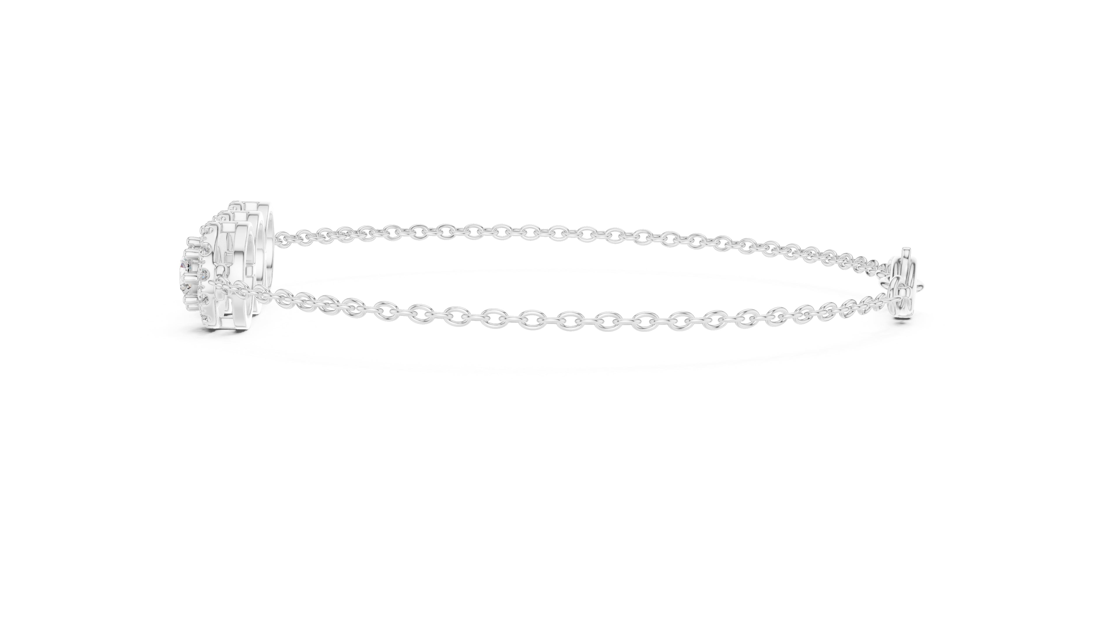 Trinity Halo Tennis Chain White Gold