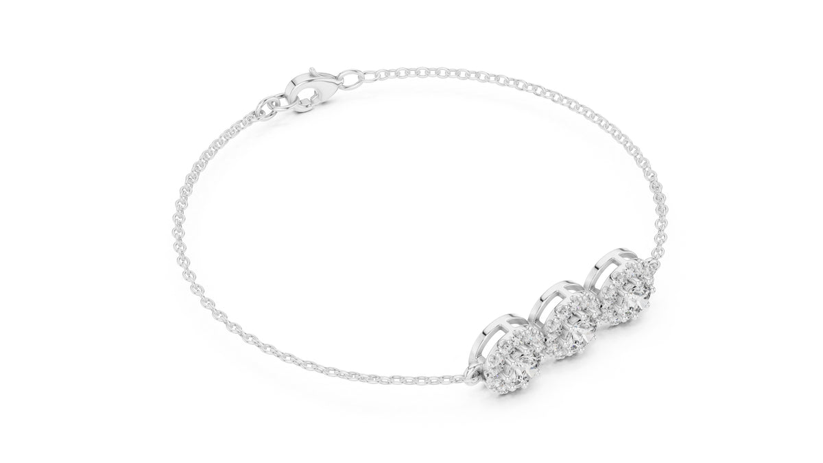 Trinity Halo Tennis Chain White Gold