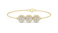 Trinity Halo Tennis Chain Yellow Gold