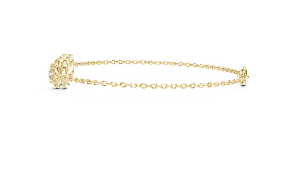 Trinity Halo Tennis Chain Yellow Gold