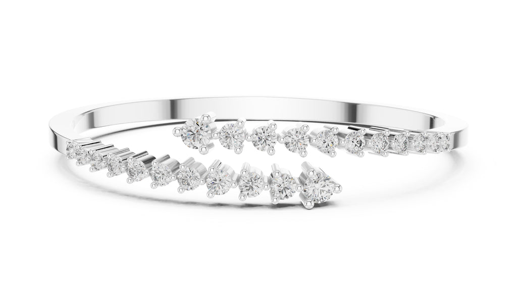 Crescent Wrap Bangle White Gold