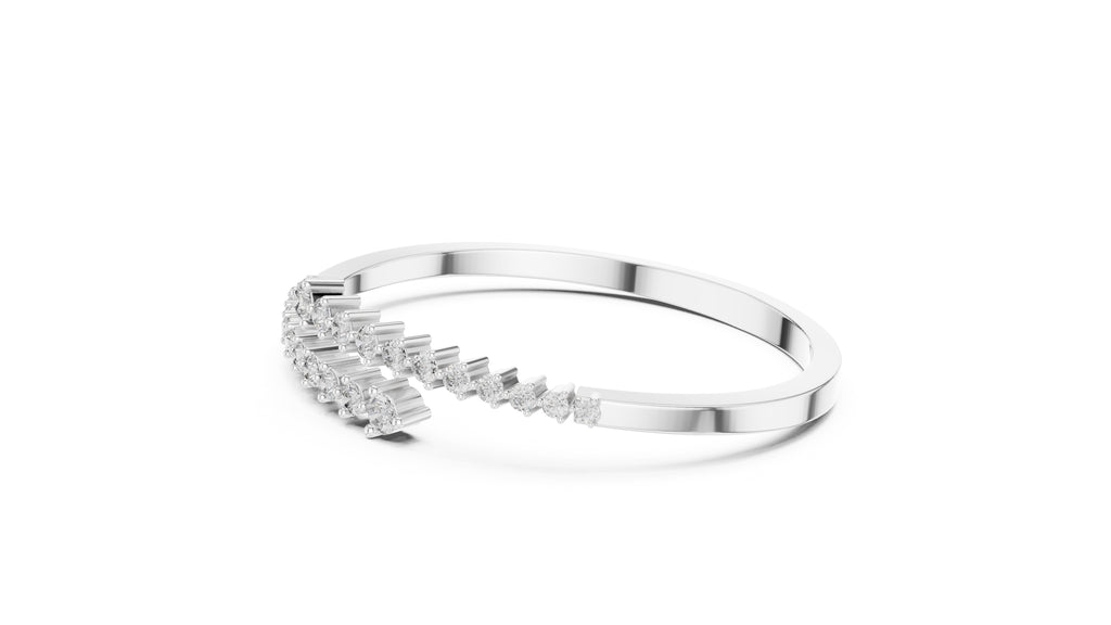 Crescent Wrap Bangle White Gold