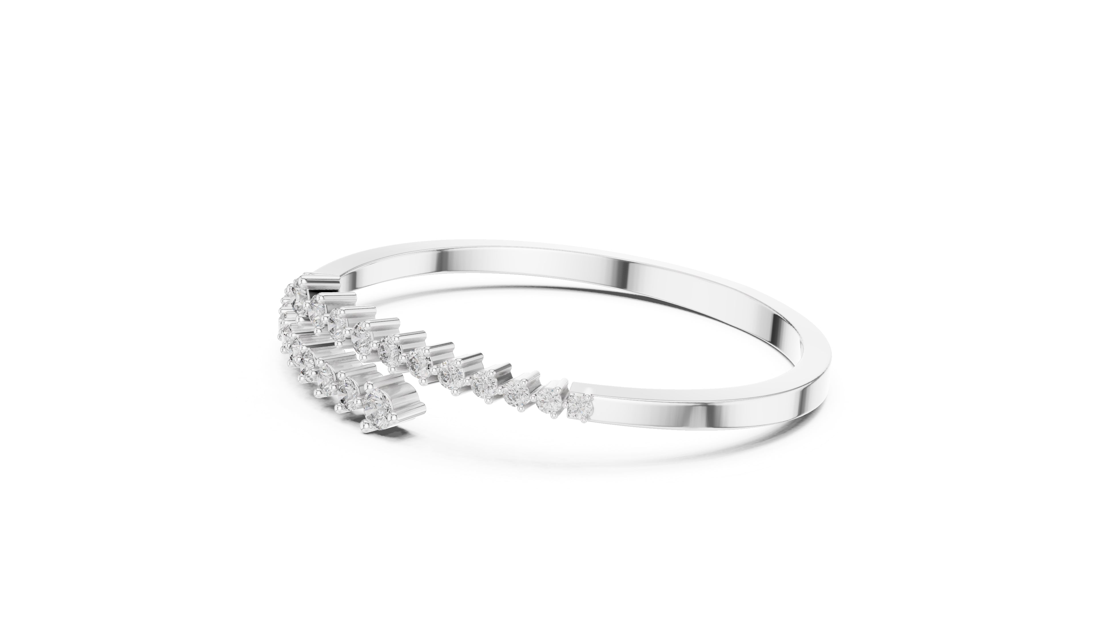 Crescent Wrap Bangle White Gold