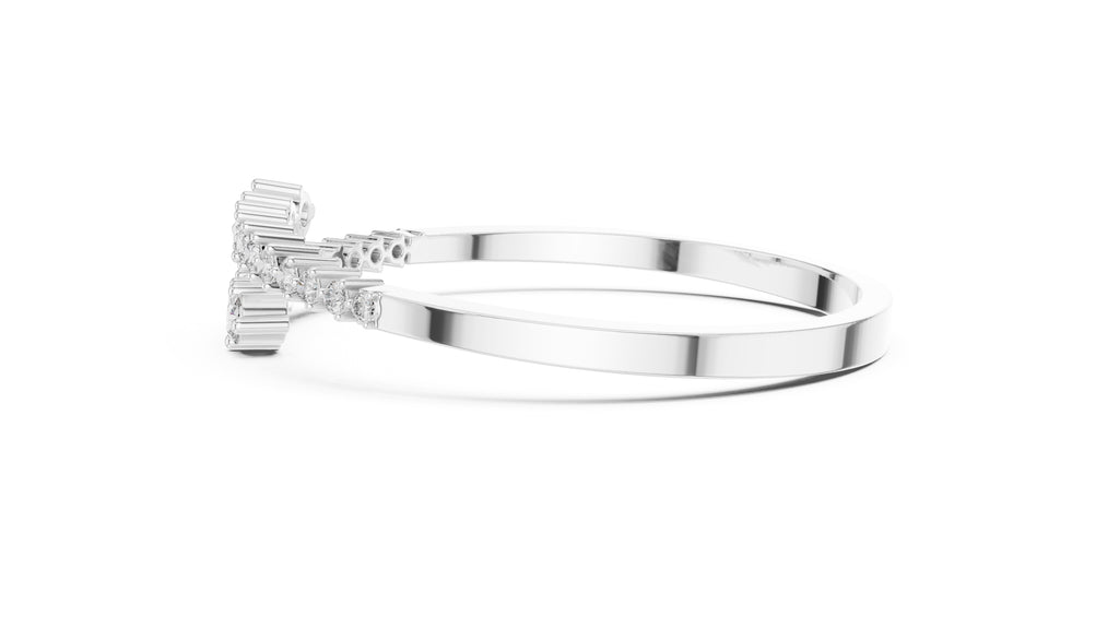 Crescent Wrap Bangle White Gold