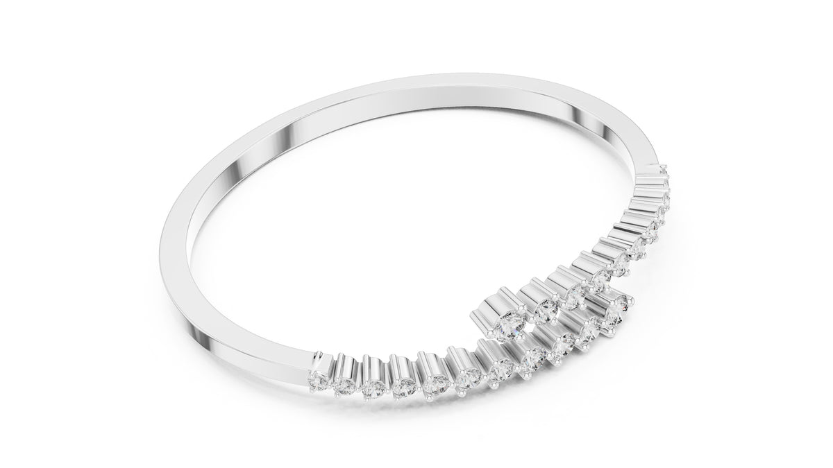 Crescent Wrap Bangle White Gold