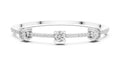 Triad Pavé Station Bangle White Gold