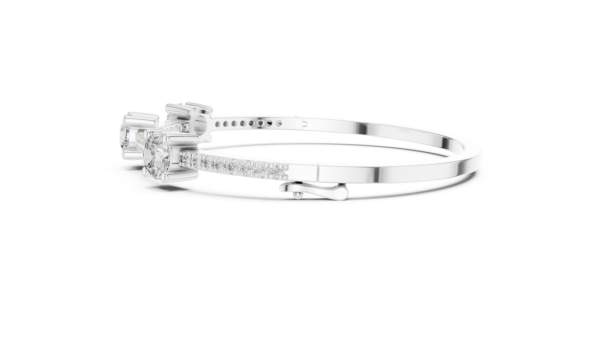 Triad Pavé Station Bangle White Gold