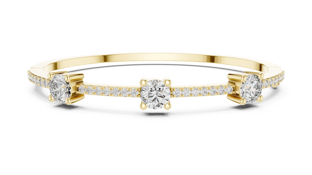 Triad Pavé Station Bangle Yellow Gold