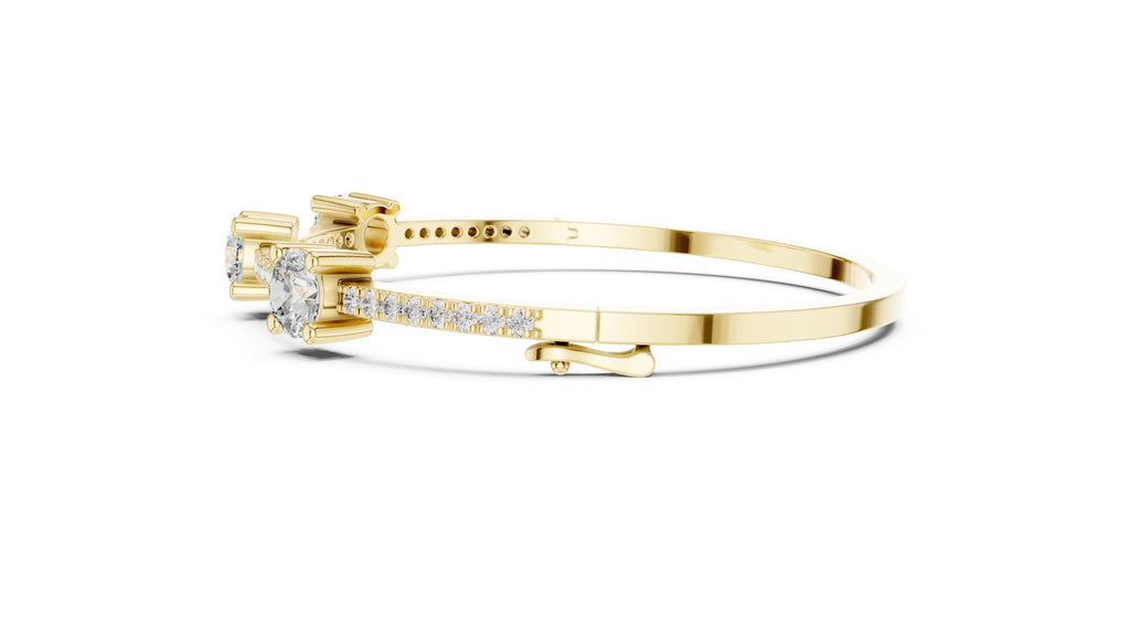 Triad Pavé Station Bangle Yellow Gold