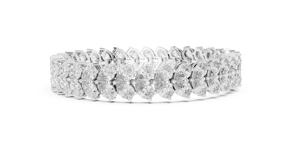 Duet Pear Tennis Chain White Gold